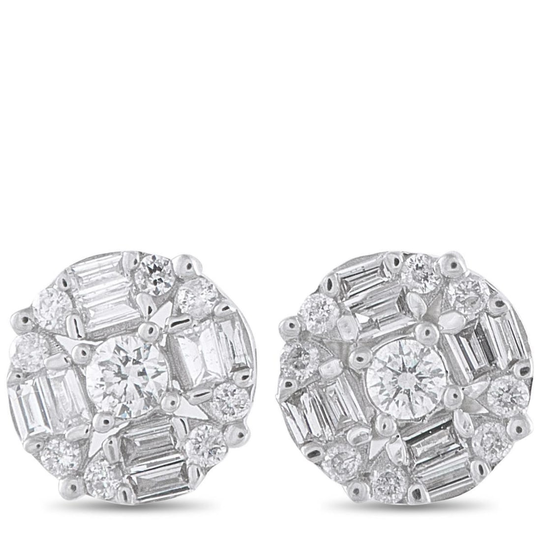 14K WHITE GOLD 0.50CT DIAMOND CLUSTER STUD EARRINGS: Sparkling Diamonds with a total weight of 0.50 carats make these earrings simple, elegant, and incredibly luxurious. Ideal for any occasion, each one features a 14K White Gold setting and measures 0.2