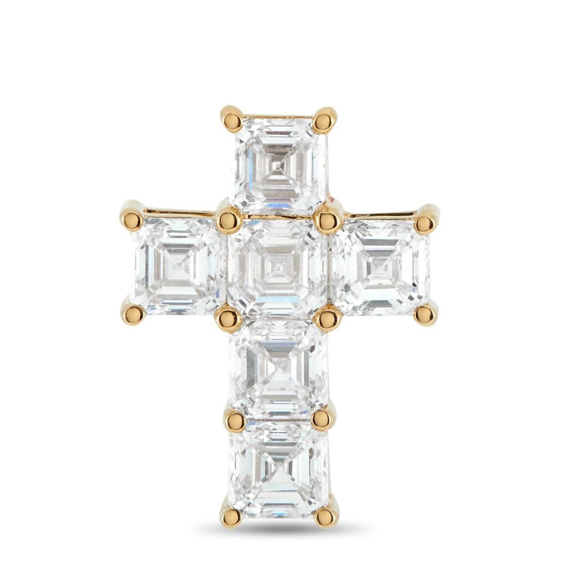 18K YELLOW GOLD 3.50CT DIAMOND CROSS PENDANT (1 of 3)