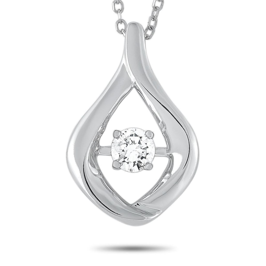 14K WHITE GOLD 0.15CT DIAMOND PENDANT NECKLACE (1 of 1)