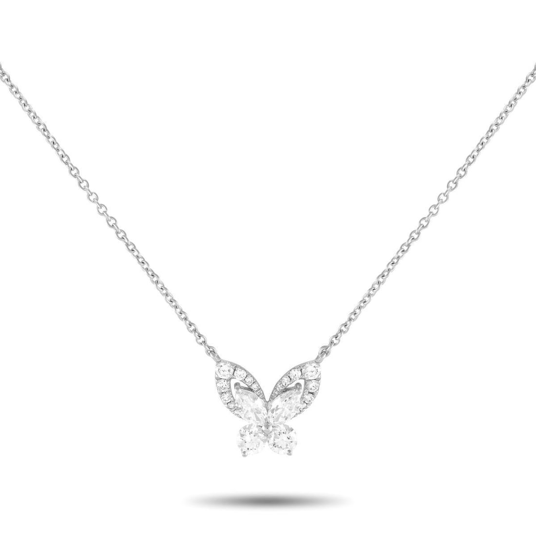18K WHITE GOLD 1.30CT DIAMOND BUTTERFLY NECKLACE (1 of 3)