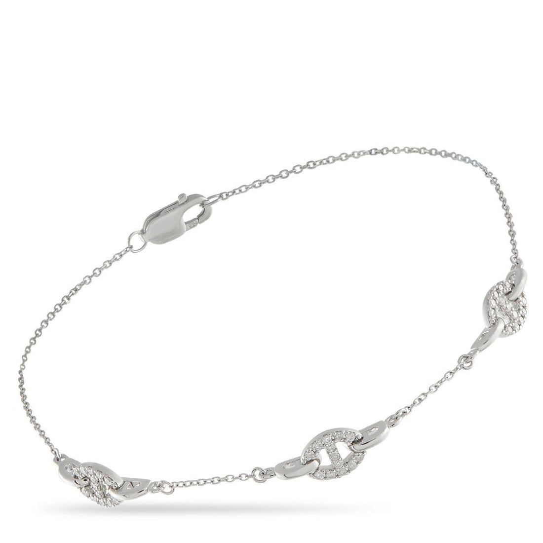 18K WHITE GOLD 0.20CT DIAMOND BRACELET (1 of 3)