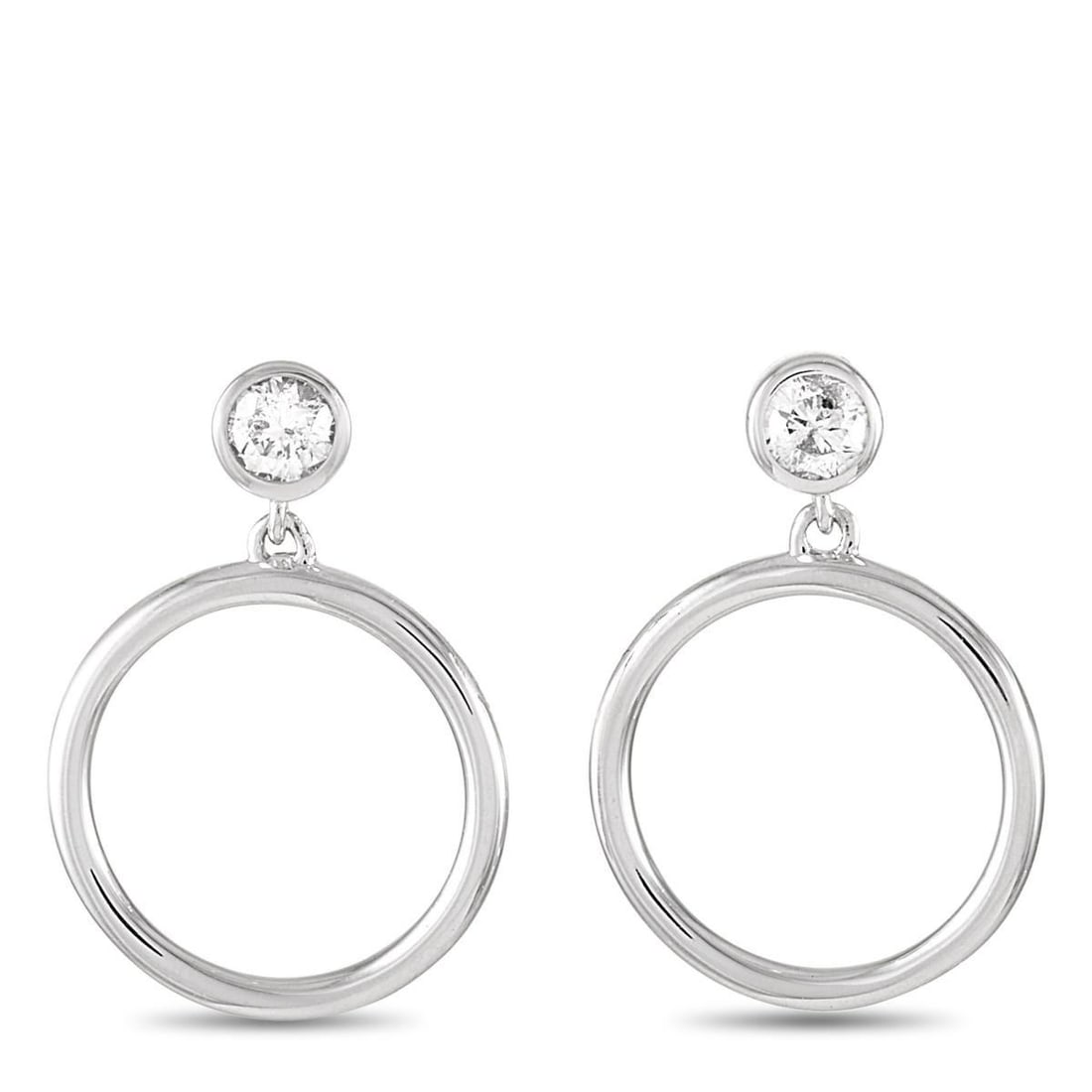 14K WHITE GOLD 0.18 CT DIAMOND EARRINGS (1 of 3)