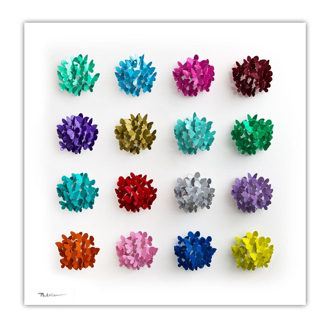 Patricia Govezensky- Original 3D Metal Art on Wood "Dots": Artist: Patricia Govezensky. Medium: Original 3D Metal Art on Wood. Title: Dots. Size: 29.5" x 29.5". Signature: Hand Signed by the Artist. Certificate of Authenticity: Is included. Reference#: 30347.