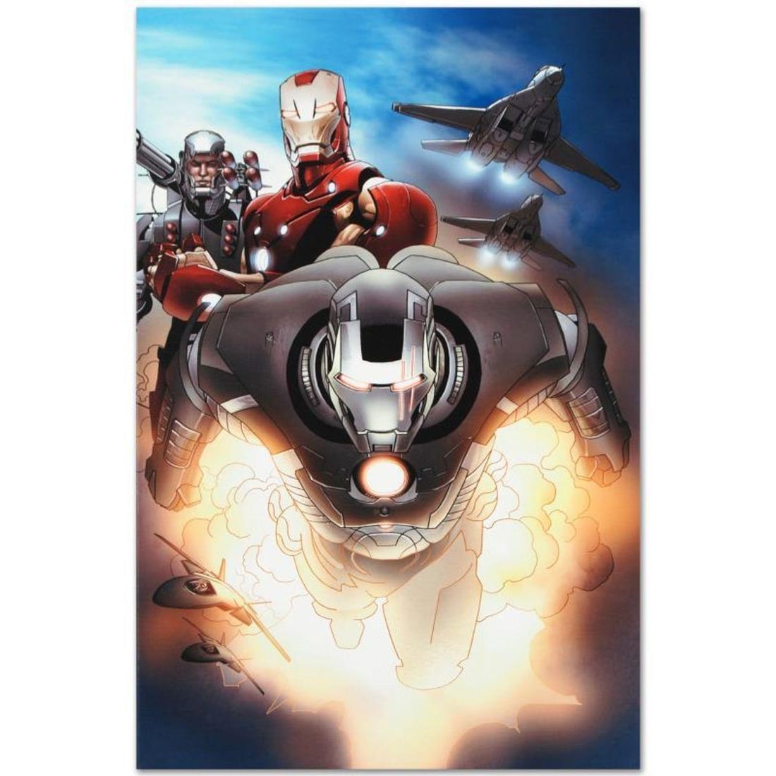 Marvel Comics "Iron Man 2.0 #7" Numbered Limited Edition Giclee on Canvas by Salvador Larroca with: A piece of comic book history, this limited edition, from original art by Salvador Larroca, depicts the classic character Iron Man. Salvador Larroca is a Spanish comic book artist, primarily known for