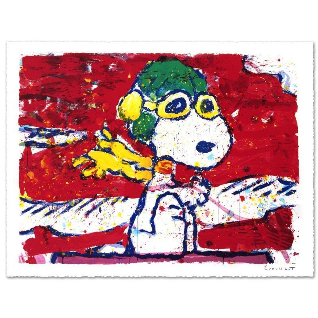 Low Fat Meal Over Santa Monica Limited Edition Hand Pulled Original Lithograph by Renowned Charles: Low Fat Meal Over Santa Monica is a limited edition hand pulled original lithograph on museum quality deckle-edge paper, numbered and hand signed by Tom Everhart. This is one of the final Everhart edi