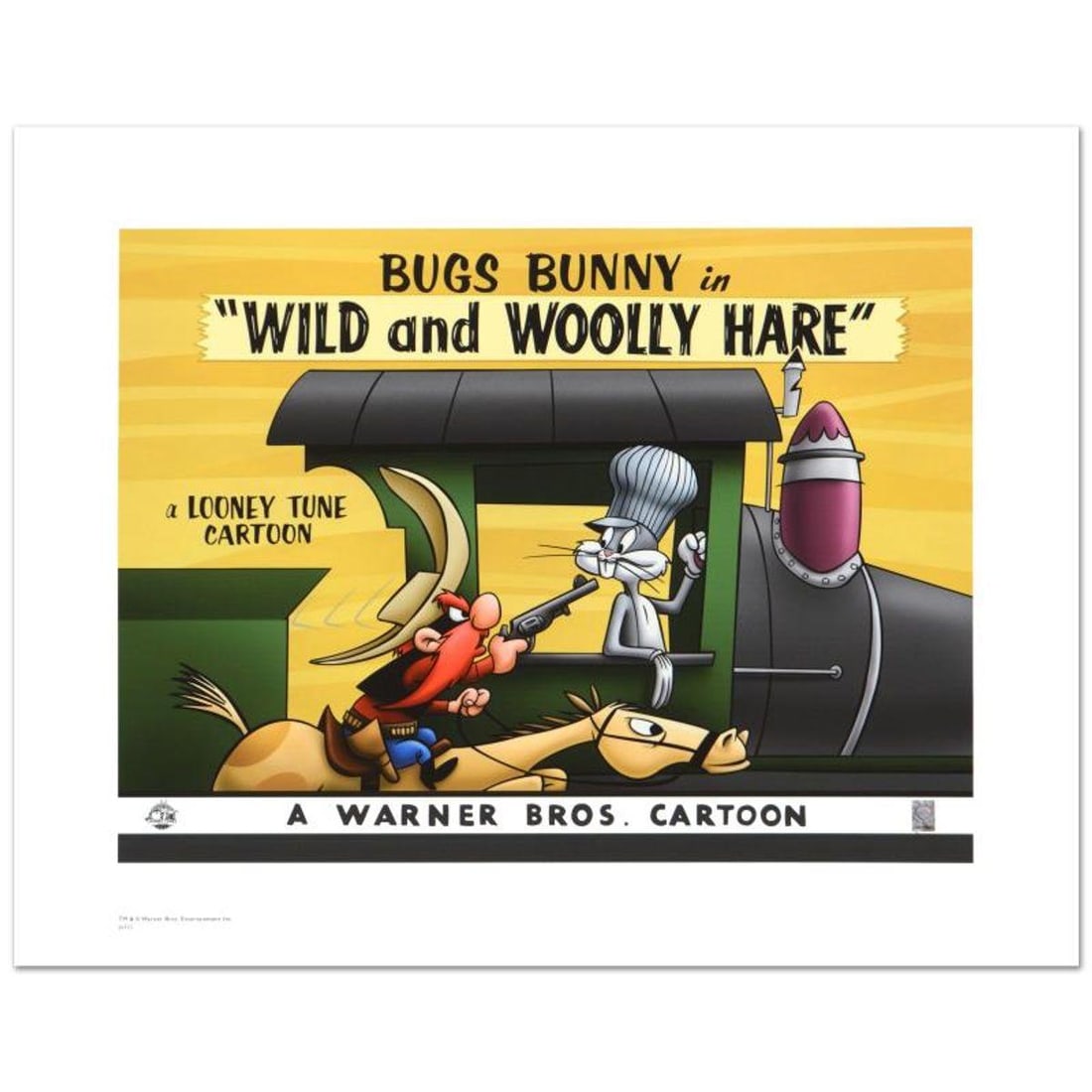 Wild & Wooly Hare Limited Edition Giclee from Warner Bros., Numbered with Hologram Seal and: Wild & Wooly Hare is a limited edition giclee on paper from Warner Bros., numbered with hologram seal of Authenticity. This image was originally used as a "lobby card" displayed in theater lobbies to
