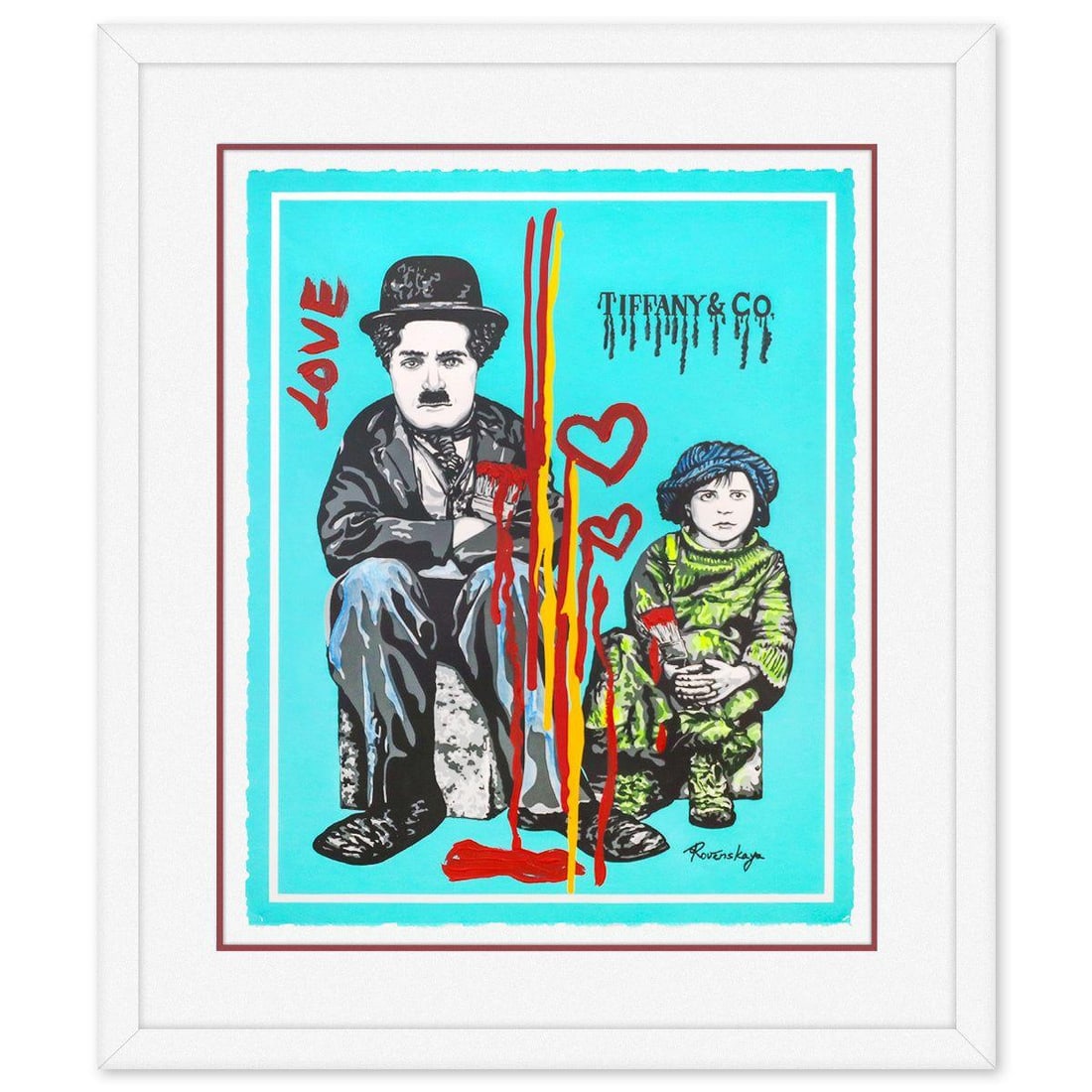 Nastya Rovenskaya- Original Mixed Media on Deckle Edge Paper: Artist: Nastya Rovenskaya. Medium: Original Mixed Media on Deckle Edge Paper. Size: 24" x 20". Measures approx. 34" x 30" (framed). Signature: Hand Signed by the artist. Certificate of Authenticity: I