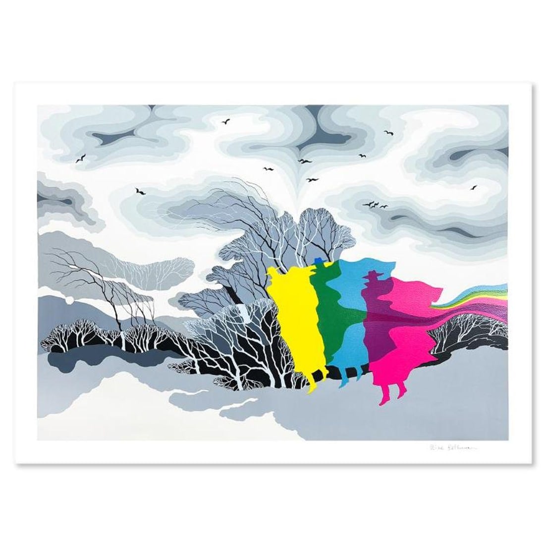 Zina Roitman, Limited Edition Serigraph, Hand Signed and Numbered, Letter of Authenticity.: This is a limited edition serigraph on paper by Zina Roitman. The piece comes hand signed by the artist, numbered, and with a letter of authenticity. Measures approximately 19" x 26". Reference#: 9334