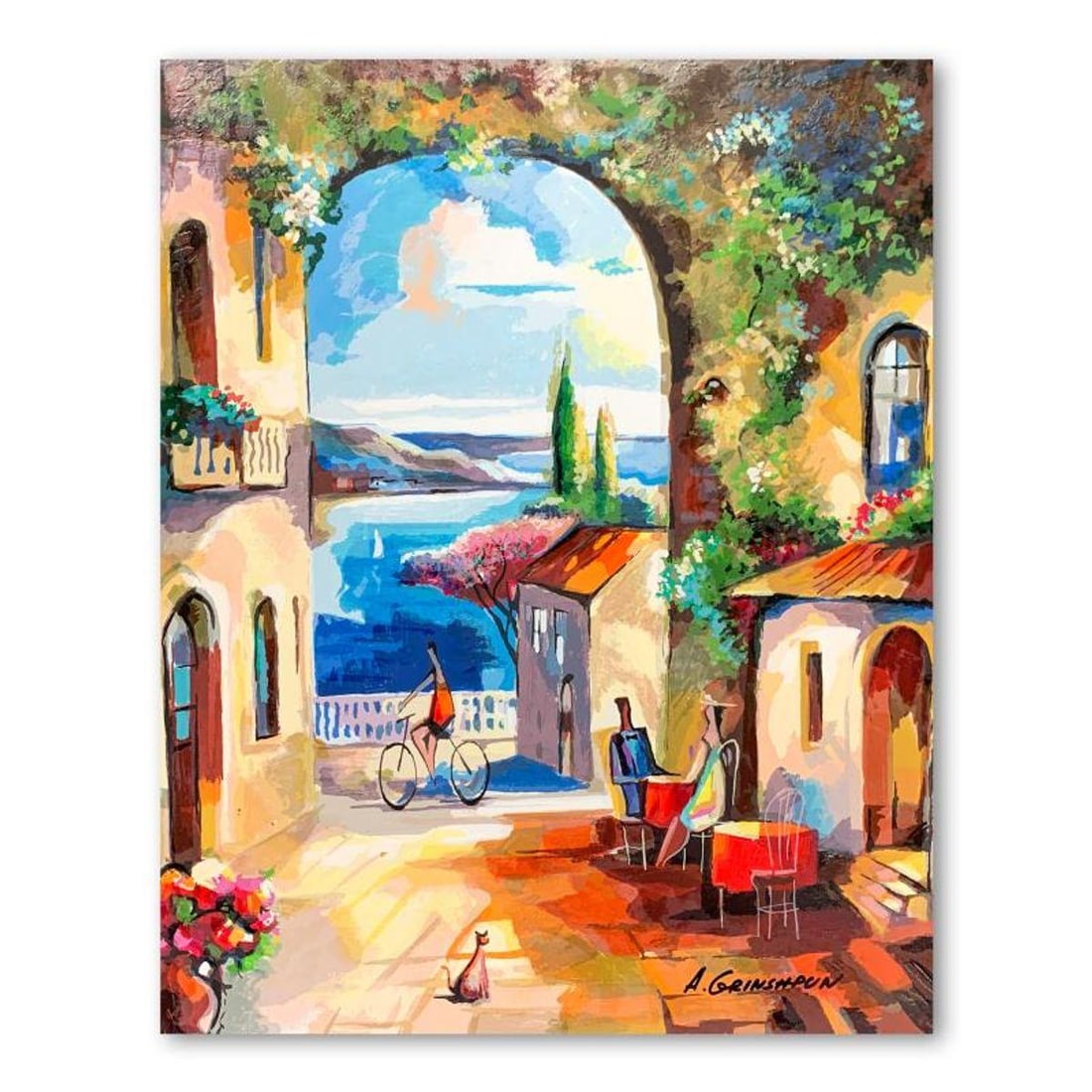 Alex Grinshpun, Hand Signed Limited Edition Serigraph on Board with Letter of Authenticity.: This is a limited edition serigraph on board by Alex Grinshpun. It is numbered and hand signed and includes a letter of authenticity. Measures approximately 16" x 12.5" (image). Reference#: 90676.