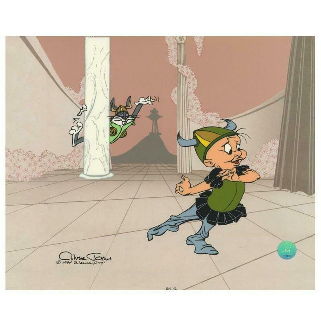 Chuck Jones (1912-2002) "What's Opera Doc? V" Hand Signed, Hand Painted Limited Edition Sericel.: What's Opera Doc? V is a limited edition animation cel with hand painted coloring on sericel outline. The piece is numbered, hand signed by Chuck Jones (1912-2002), and includes a Certificate of Authe