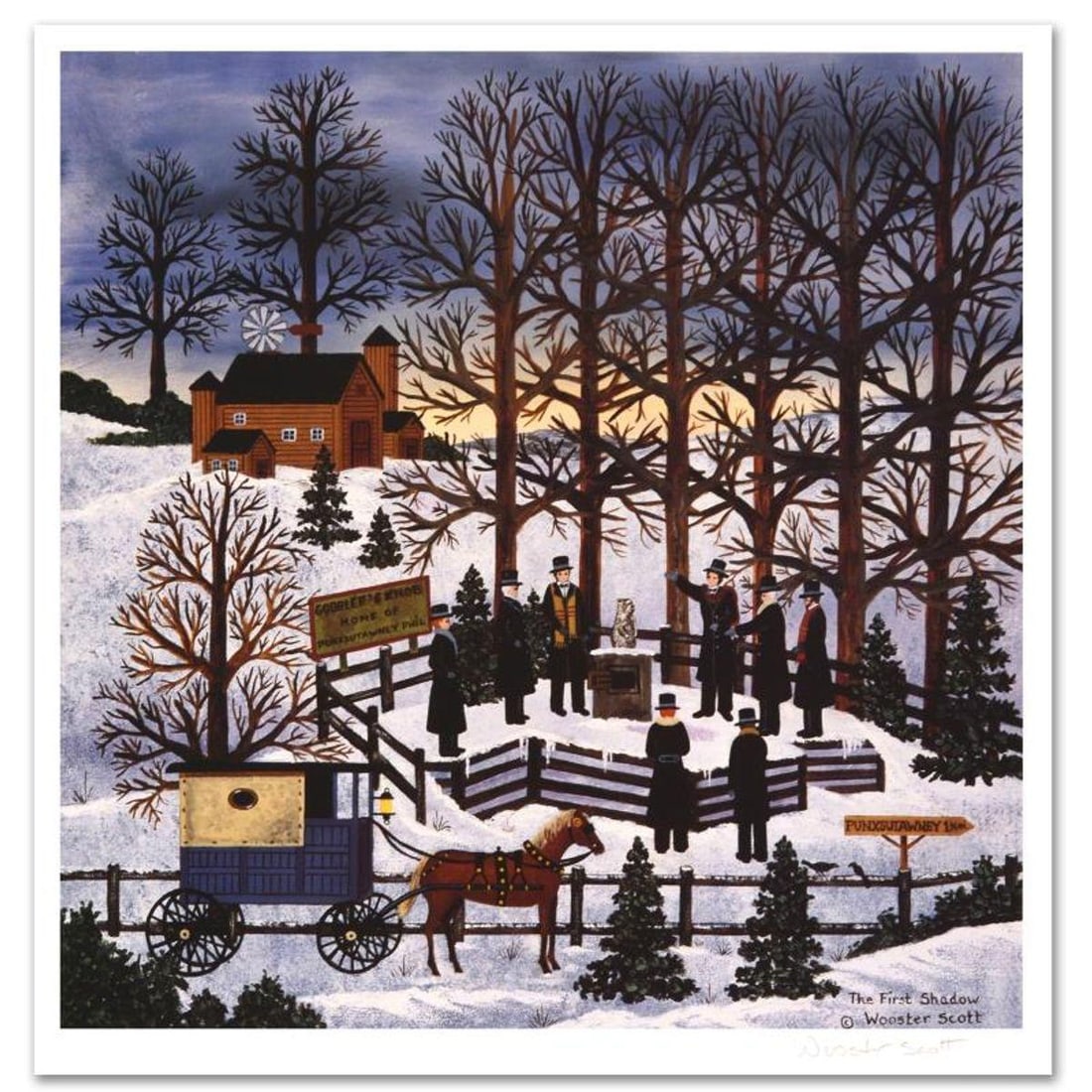 Jane Wooster Scott, "The First Shadow" Hand Signed Limited Edition Lithograph with Letter of: The First Shadow is a limited edition lithograph on paper by Jane Wooster Scott. The piece is hand signed and numbered and comes with a letter of authenticity. Measures approx. 16" x 16" (with border)