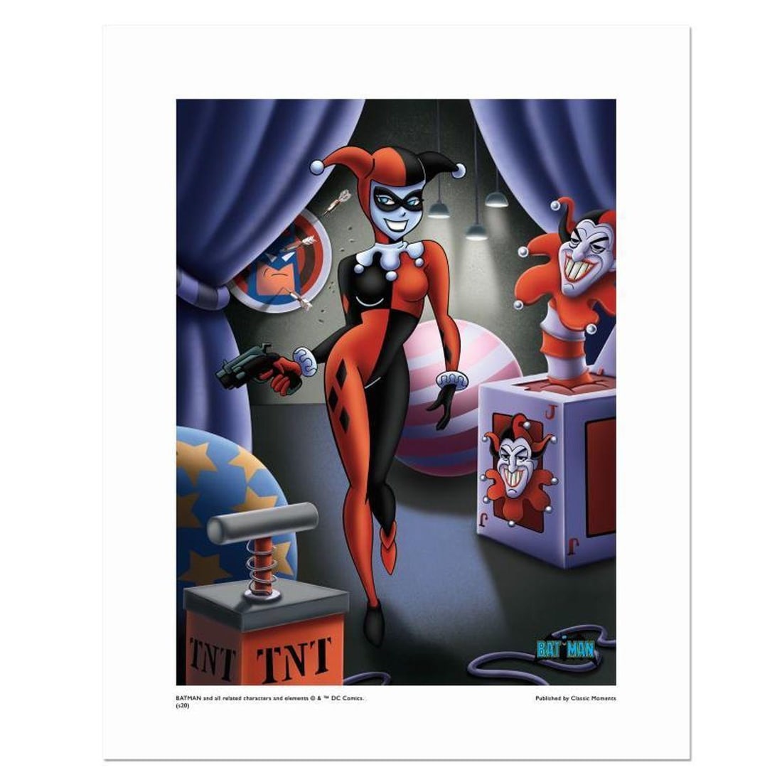 DC Comics, "Harley Quinn" Numbered Limited Edition Giclee with Certificate of Authenticity.: Harley Quinn is a limited edition giclee on paper licensed by DC Comics. Based on art originally by Dan Beltran and in the style of Bruce Timm of Batman: The Animated Series fame, the piece is numbere