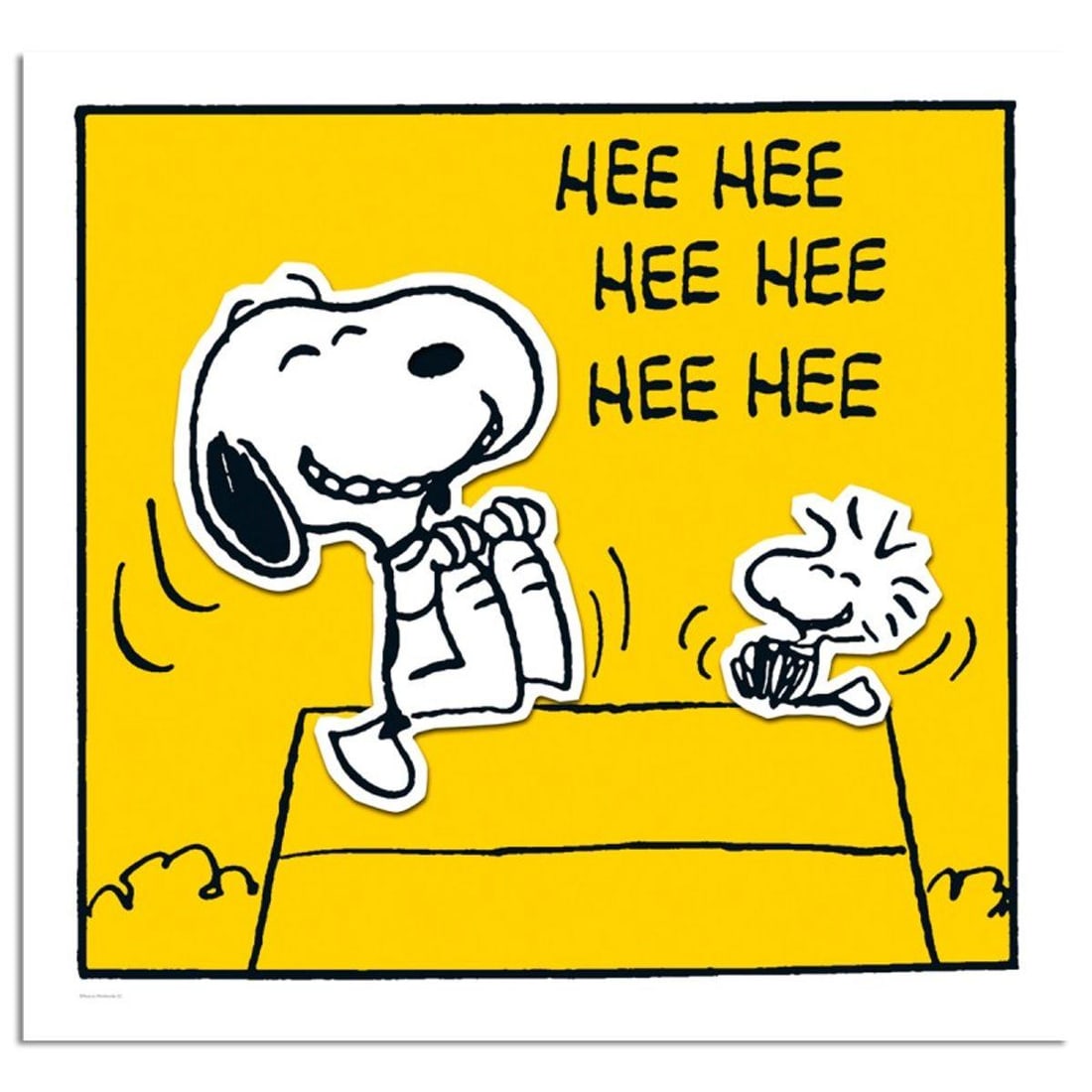 Peanuts, "Hee Hee Hee Hee: Yellow" Hand Numbered Limited Edition Fine Art Print with Certificate of: A vibrant and striking edition portraying the simple yet emotive art of Charles. M. Schulz, creator of PEANUTS . You'll love the color, it really POPS in person! It looks incredible on the wall and wi