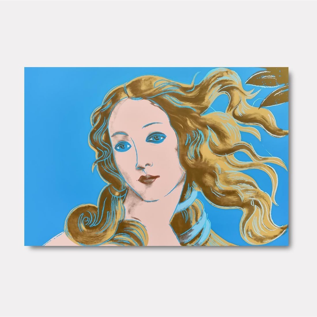 Andy Warhol- Serigraph "Sandro Botticelli, Birth of Venus (Blue 11.319)": Artist: Andy Warhol. Medium: Serigraph. Title: Sandro Botticelli, Birth of Venus (Blue 11.319). Size: 25.7" x 38". Certificate of Authenticity: Is included. Additional: Edition of 1500.
