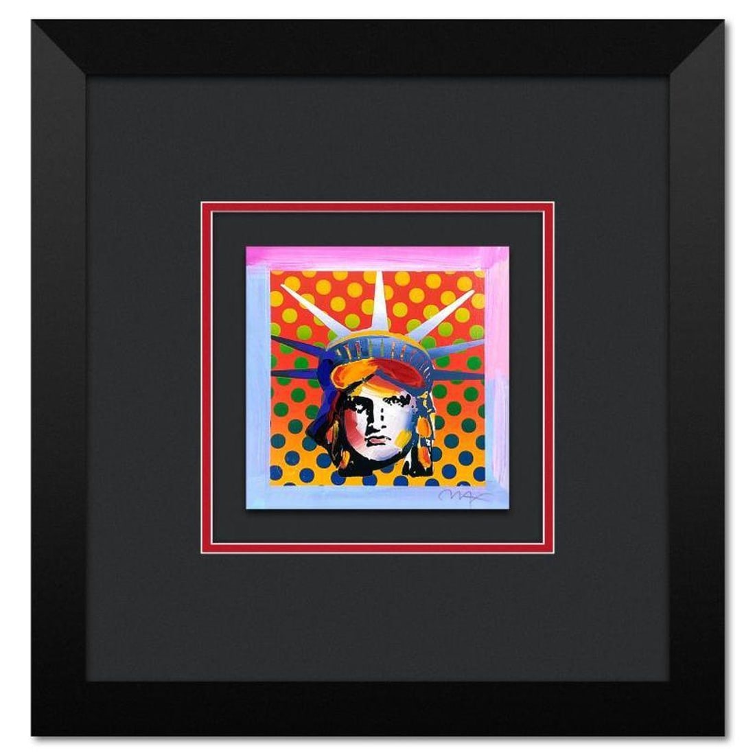 Peter Max, "Liberty Head XI" Framed Limited Edition Lithograph, Numbered and Hand Signed with: Liberty Head XI is a limited edition lithograph on paper by Peter Max, numbered and hand signed by the artist. This piece comes framed. Includes Certificate of Authenticity from Peter Max Studios. Mea