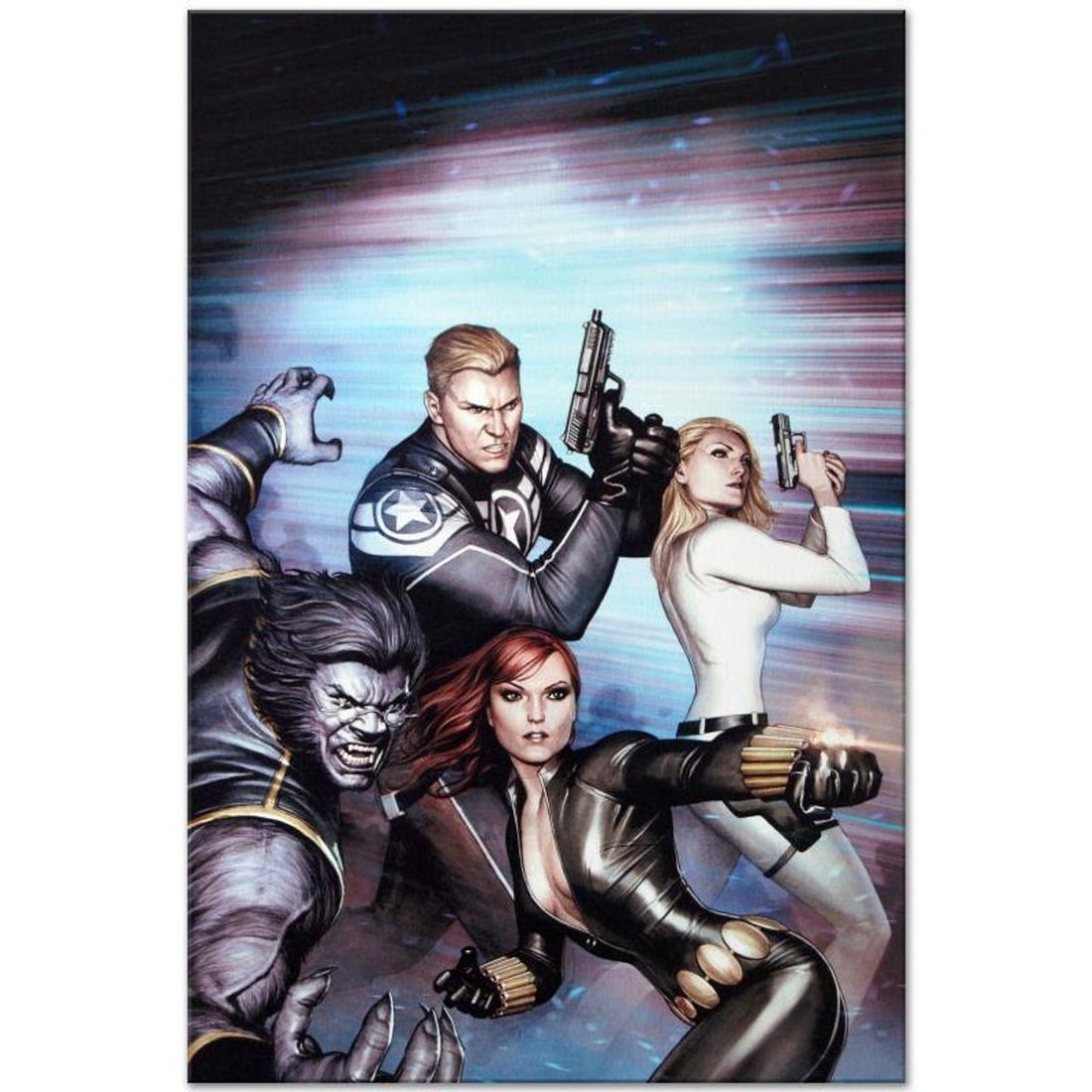 Marvel Comics "Secret Avengers #13" Numbered Limited Edition Giclee on Canvas by Adi Granov with: A piece of comic book history, this limited edition, from original art by Adi Granov, depicts heroic characters from the Marvel Universe. While working for Marvel, Adi Granov has drawn covers for Spid