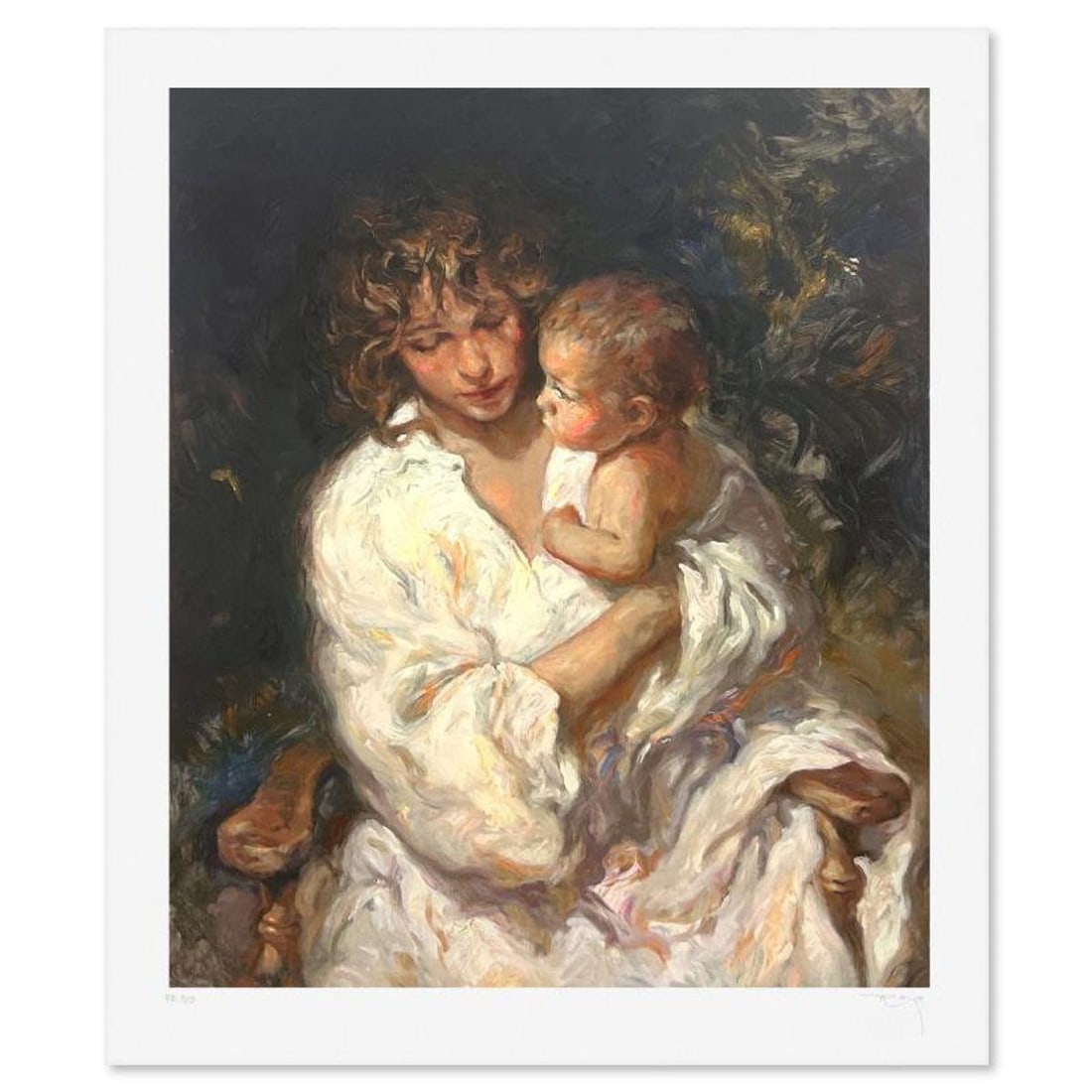 Royo, "Maternidad" Limited Edition Printer's Proof Serigraph (28.5" x 23.5"), Numbered and Hand: Maternidad is a limited edition printer's proof serigraph on paper by Royo, numbered and hand signed by the artist. Includes Letter of Authenticity. Measures approx. 33.5" x 27.5" (border), 28.5" x 23