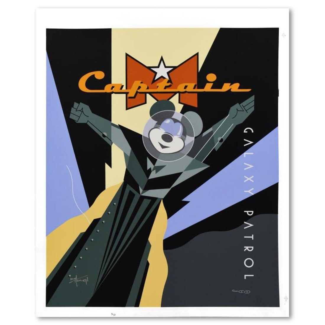 Mike Kungl, "Captain M, Galaxy Patrol" from a Sold-Out Limited Edition on Canvas from Disney Fine: Captain M, Galaxy Patrol is from a sold-out limited edition giclee on canvas by Mike Kungl, numbered and hand signed by the artist. This piece is licensed by Disney Fine Art. Includes Letter of Authen
