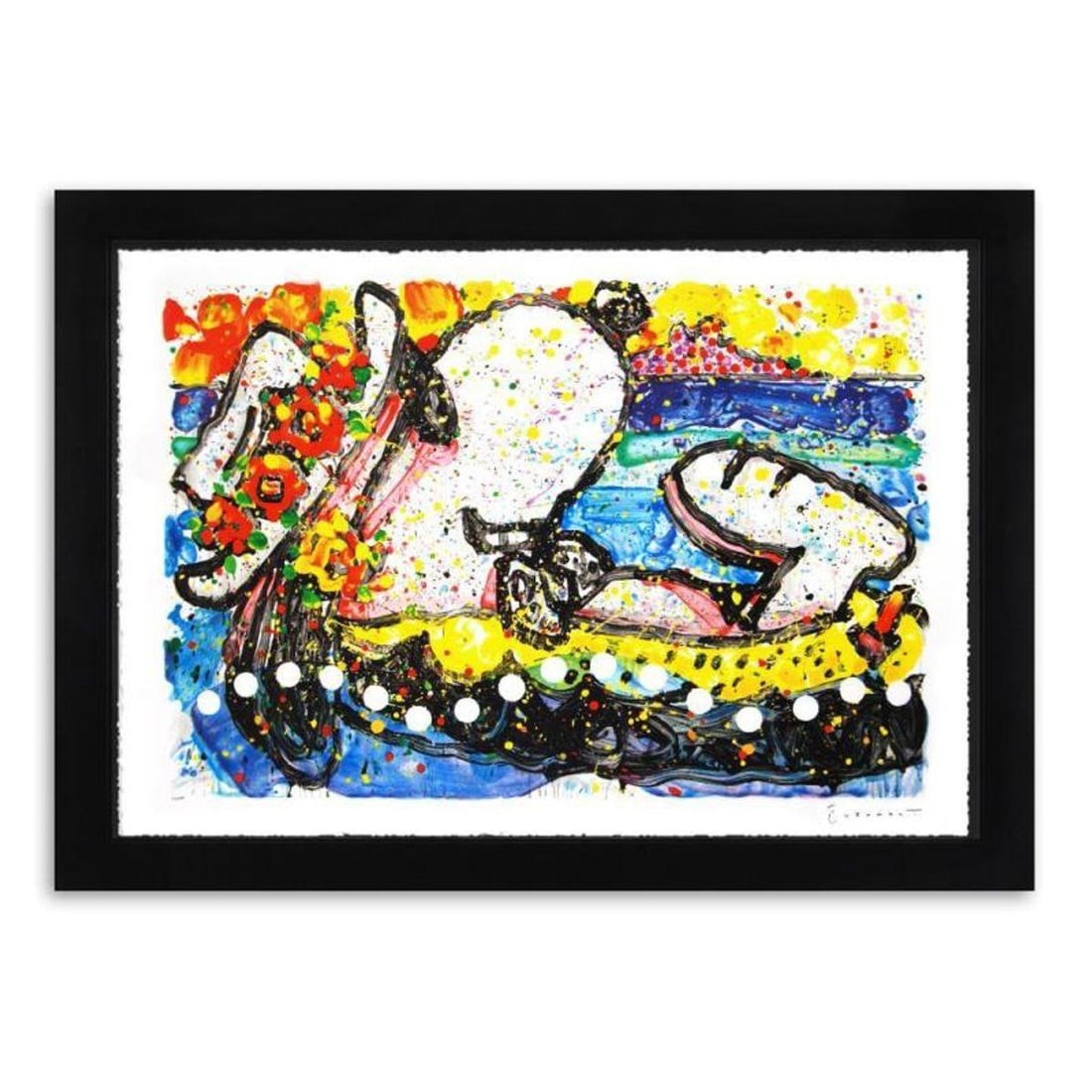 Tom Everhart, "Chillin" Framed Limited Edition Hand Pulled Original Lithograph. Hand Signed, with: Chillin is a limited edition hand pulled original lithograph on museum quality deckle-edge paper by Tom Everhart. The piece is numbered, and hand signed by the artist. This is one of the final Everhar