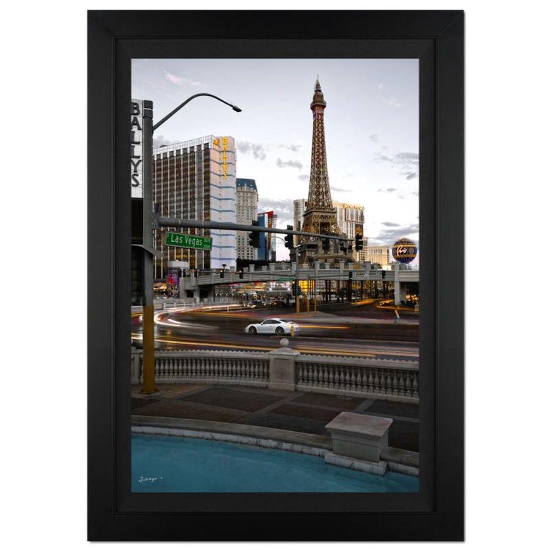 Jongas, "Retro Las Vegas" Framed Limited Edition on Canvas, Numbered and Hand Signed with Letter of: Retro Las Vegas is a limited edition giclee on canvas by photographer Jongas, numbered and hand signed by the artist. The piece comes custom framed and includes Letter of Authenticity. Measures approx