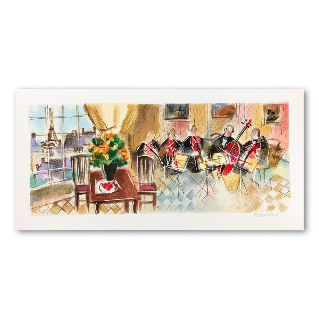 Michael Rozenvain, Hand Signed Limited Edition Serigraph on Paper with Letter of Authenticity.: This is a limited edition serigraph on paper by Michael Rozenvain. It is numbered and hand signed and includes a letter of authenticity. Measures approximately 8" x 19.5" (image). Reference#: 93448.