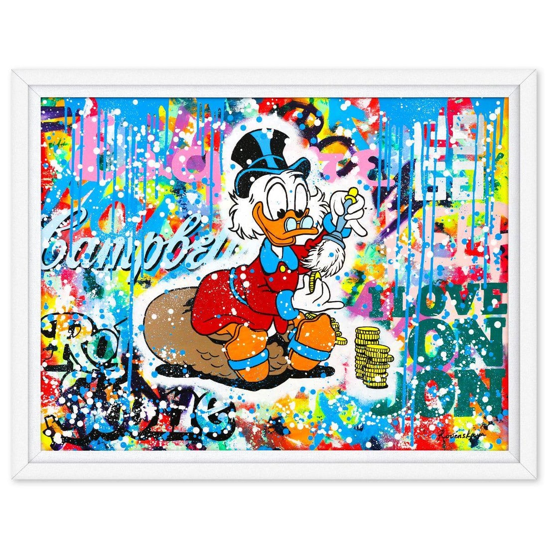 Nastya Rovenskaya- Original Oil on Canvas "Uncle Donald": Artist: Nastya Rovenskaya. Medium: Original Oil on Canvas. Title: Uncle Donald. Size: 30" x 40". Measures approx. 34" x 44" (framed). Signature: Hand signed by the artist. Certificate of Authenticity: