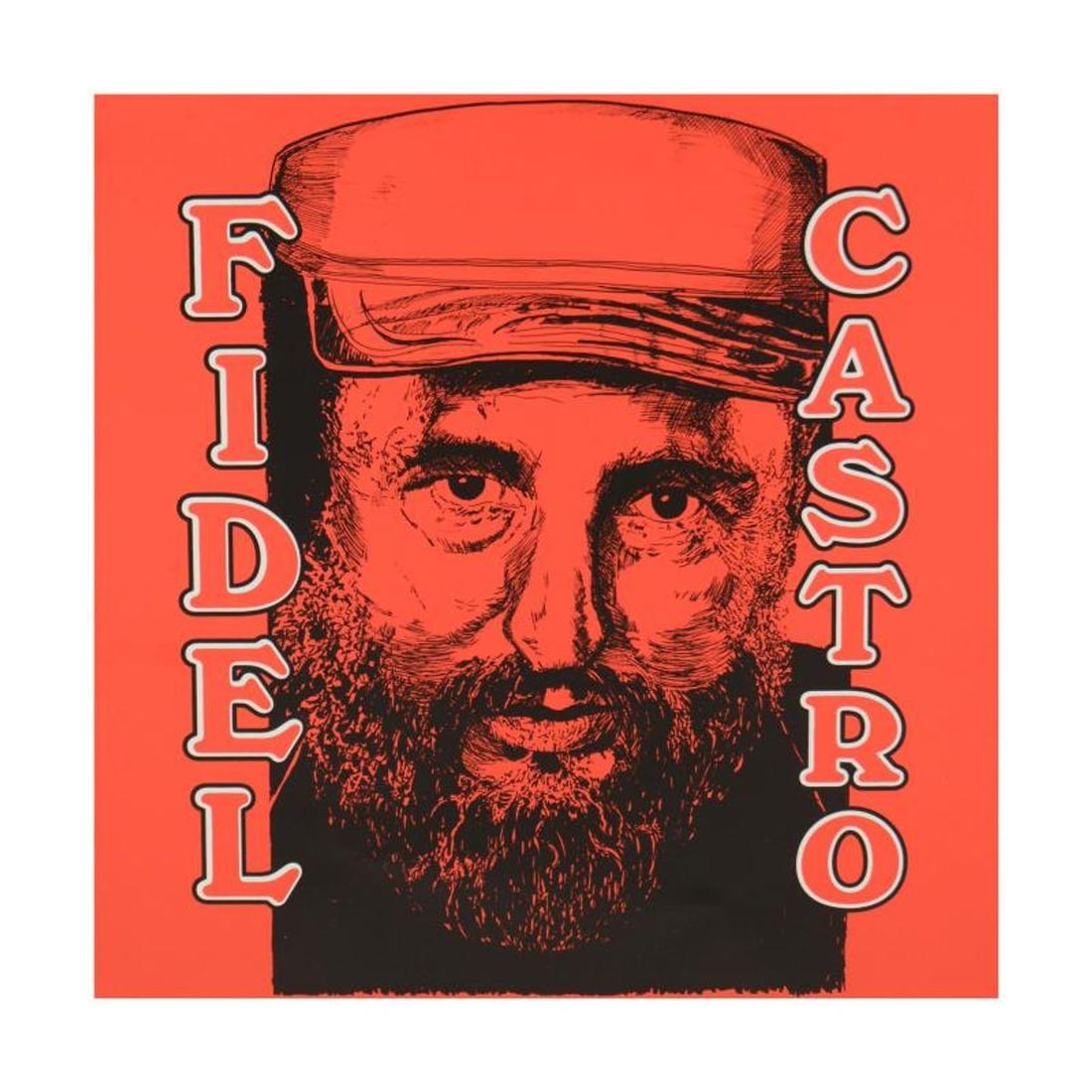 Steve Kaufman (1960-2010), "Fidel Castro" Limited Edition Hand Pulled Silkscreen on Canvas, Numbered: Fidel Castro is a limited edition hand pulled silkscreen on canvas by Andy Warhol protege Steve Kaufman (1960-2010). This piece is numbered 31/50 and hand signed inverso. Includes letter of authentici