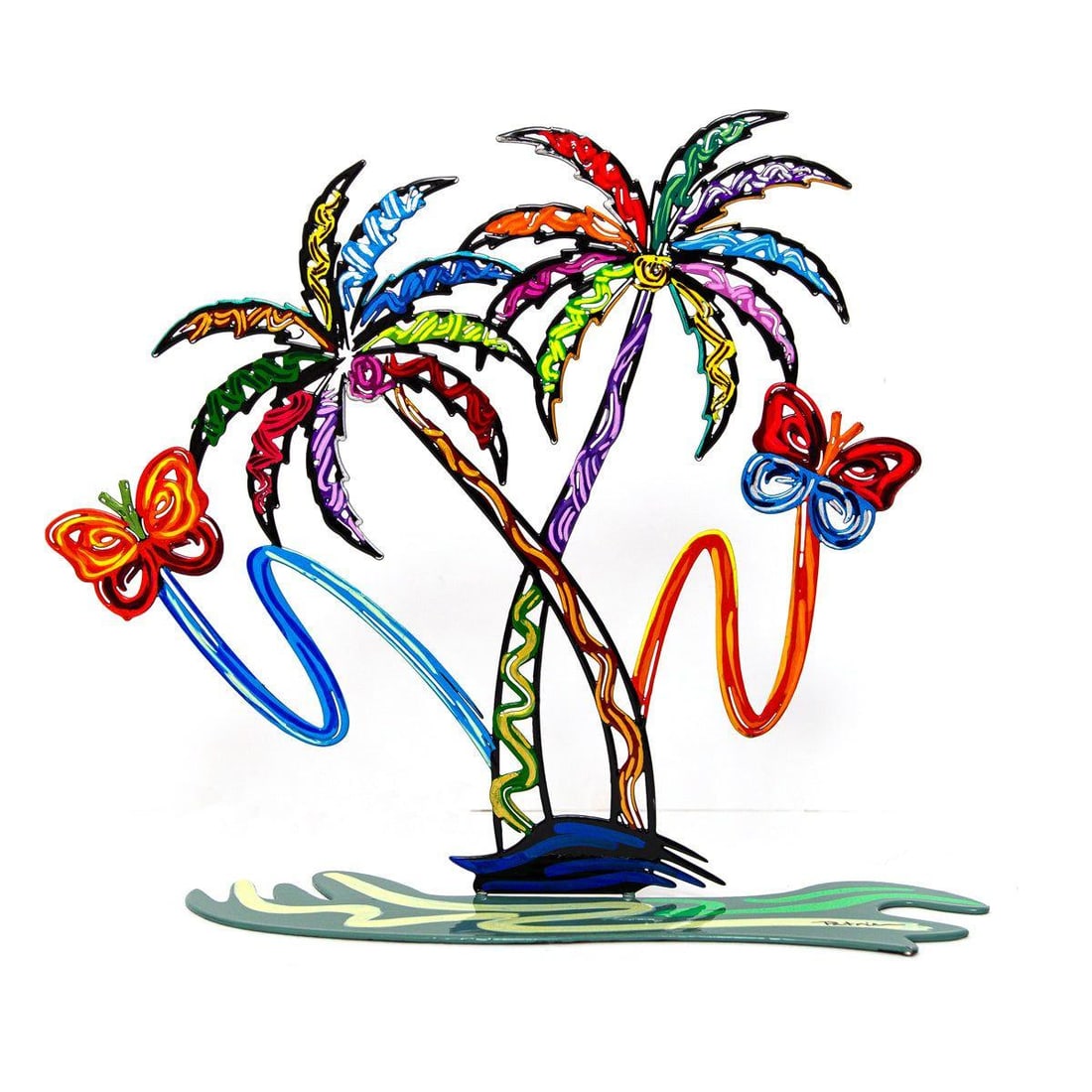Patricia Govezensky- Original Free Standing Sculpture "Tropical Whirl": Artist: Patricia Govezensky. Medium: Original Free Standing Sculpture. Title: Tropical Whirl. Size: 12" x 13". Signature: Hand Signed by the artist. Certificate of Authenticity: From the publisher.