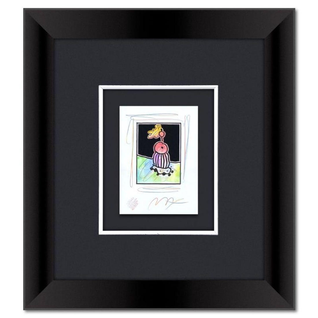Peter Max, Framed One-of-a-Kind Mixed Media, Hand Signed with Registration Number Certifying (1 of 2)