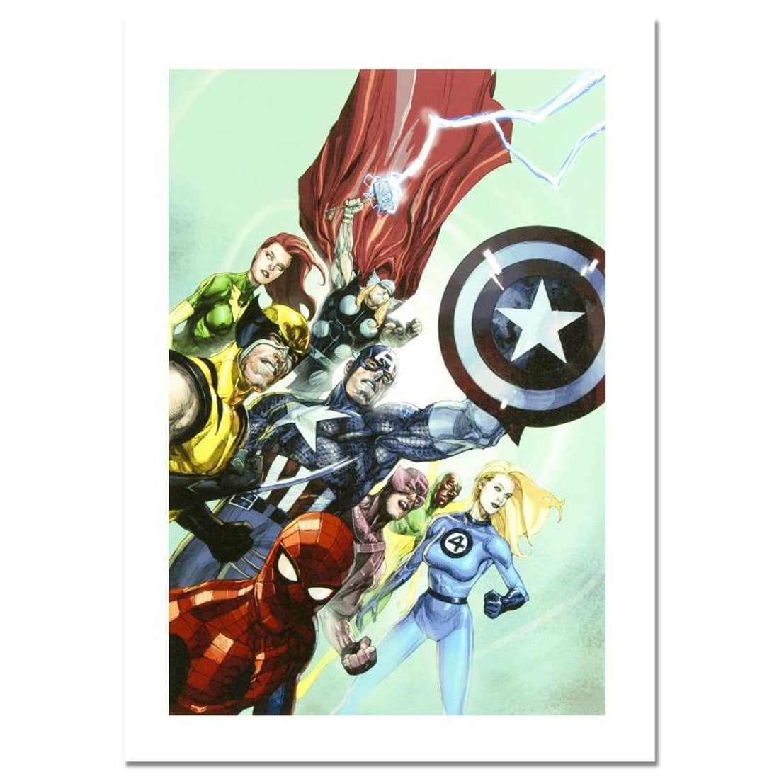 Marvel Comics, "Secret Invasion #1" Numbered Limited Edition Canvas by Leinil Francis Yu with: A piece of comic book history, this limited edition print, drawn by Leinil Francis Yu, depicts popular characters from the Marvel Universe. Leinil Francis Yu first began working for Marvel's "Wolverin