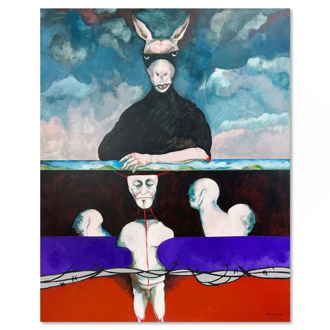 Milton Berwin (1925-2023), Original Painting on Canvas (60" x 48"), Hand Signed with Letter of: This is an original painting on stretched canvas by Milton Berwin (1925-2023), hand signed by the artist. Includes Letter of Authenticity. Measures approx. 60" x 48" (image).