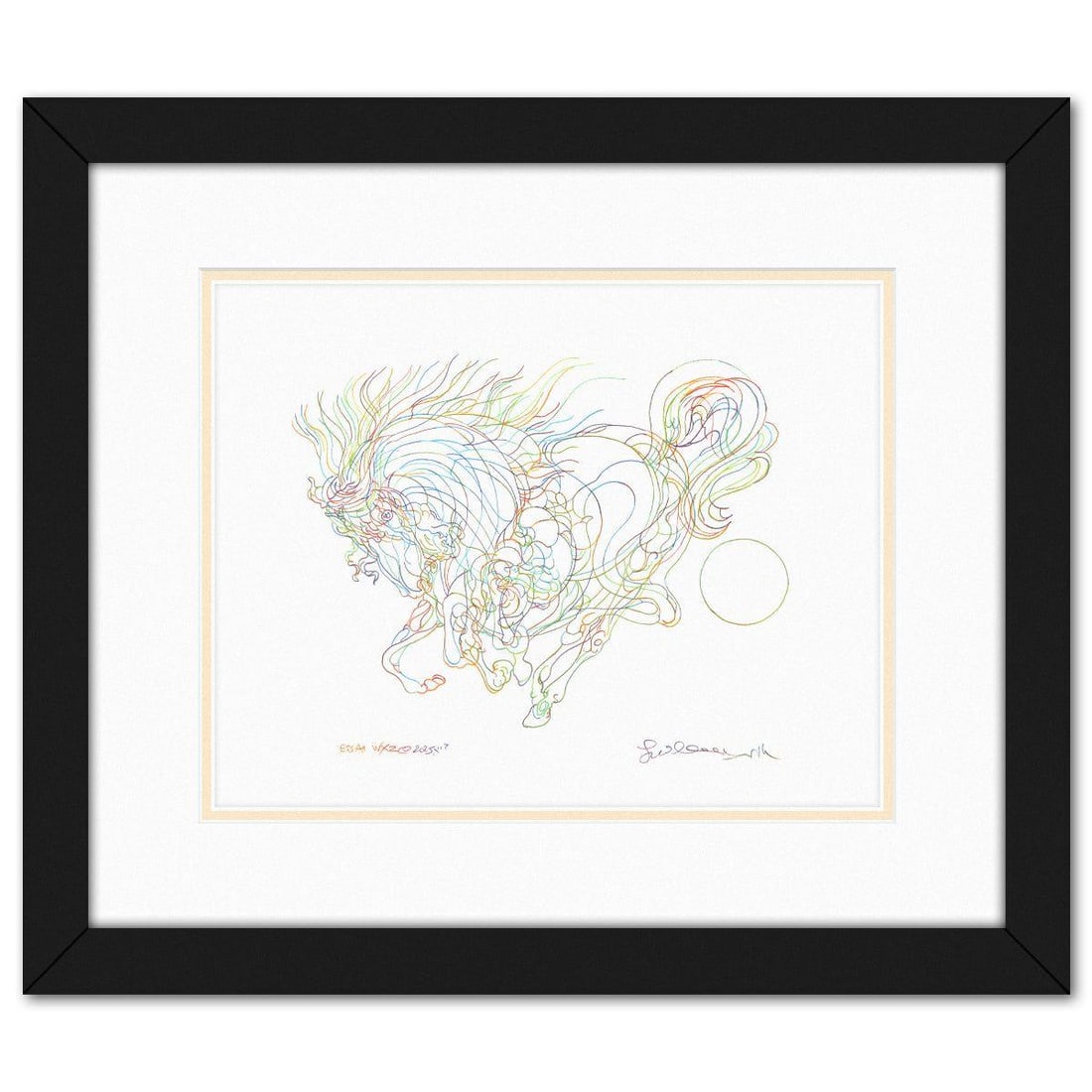 Guillaume Azoulay- Original Drawing "ESSAI WXZCO": Artist: Guillaume Azoulay. Medium: Original Drawing. Title: ESSAI WXZCO. Size: 11" x 14". Measures approx. 18.5" x 21.5" (framed). Signature: Hand signed. Certificate of Authenticity: Is included. Ref