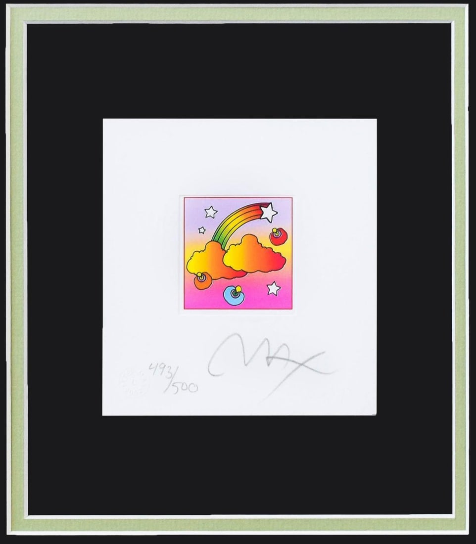 Peter Max- Original Lithograph "Rainbow with Clouds (Mini)" - 2
