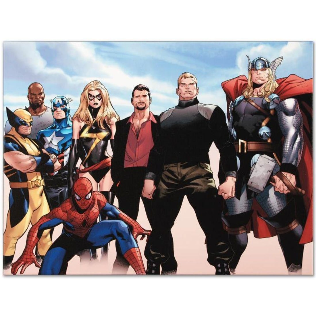 Marvel Comics "Siege #4" Numbered Limited Edition Giclee on Canvas by Oliver Coipel with COA.: A piece of comic book history, this limited edition, from original art by Oliver Coipel, depicts heroic characters from the Marvel Universe. Olivier Coipel is a French comic book artist, known for
