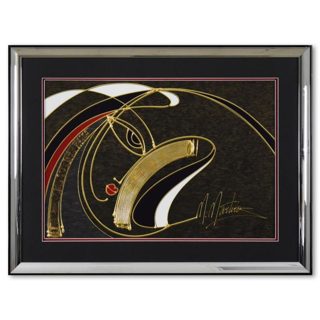 Martiros Manoukian, "Golden Sorrow" Framed Limited Edition Mixed Media Silkscreen, Numbered and Hand: Golden Sorrow is a limited edition mixed media silkscreen on paper by Martiros Manoukian, numbered and hand signed by the artist. This piece comes custom framed. Includes Letter of Authenticity.