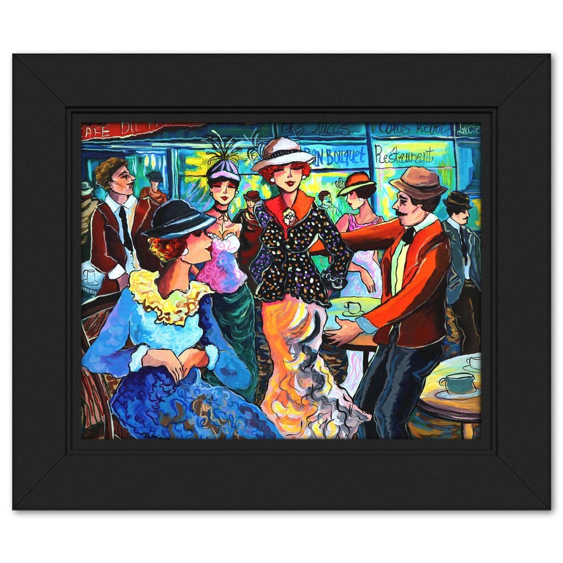 Patricia Govezensky- Original Acrylic on Canvas "Turbulent Harmony": Artist: Patricia Govezensky. Medium: Original Acrylic on Canvas. Title: Turbulent Harmony. Size: 16" x 20". Measures approx. 22.5" x 26.5" (framed). Signature: Hand signed by the artist. Certificate o