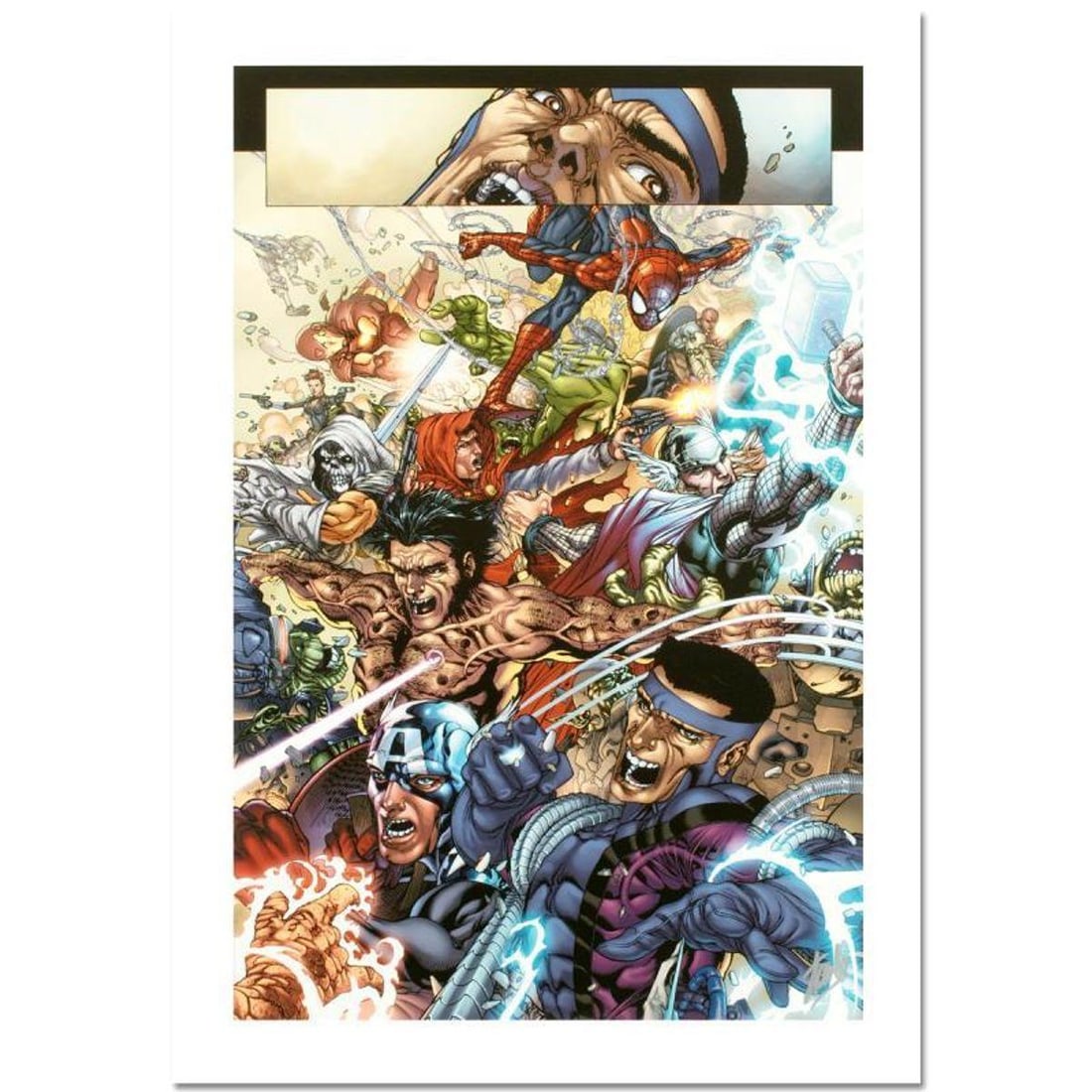 Stan Lee Signed, Marvel Comics Limited Edition Canvas 6/10 "Avengers: The Initiative #19 " with: Avengers: The Initiative #19 is a limited edition giclee on canvas with art by Harvey Tolibao". Officially licensed by Marvel, this piece is numbered 6/10 and hand signed by creative legend Stan Lee (