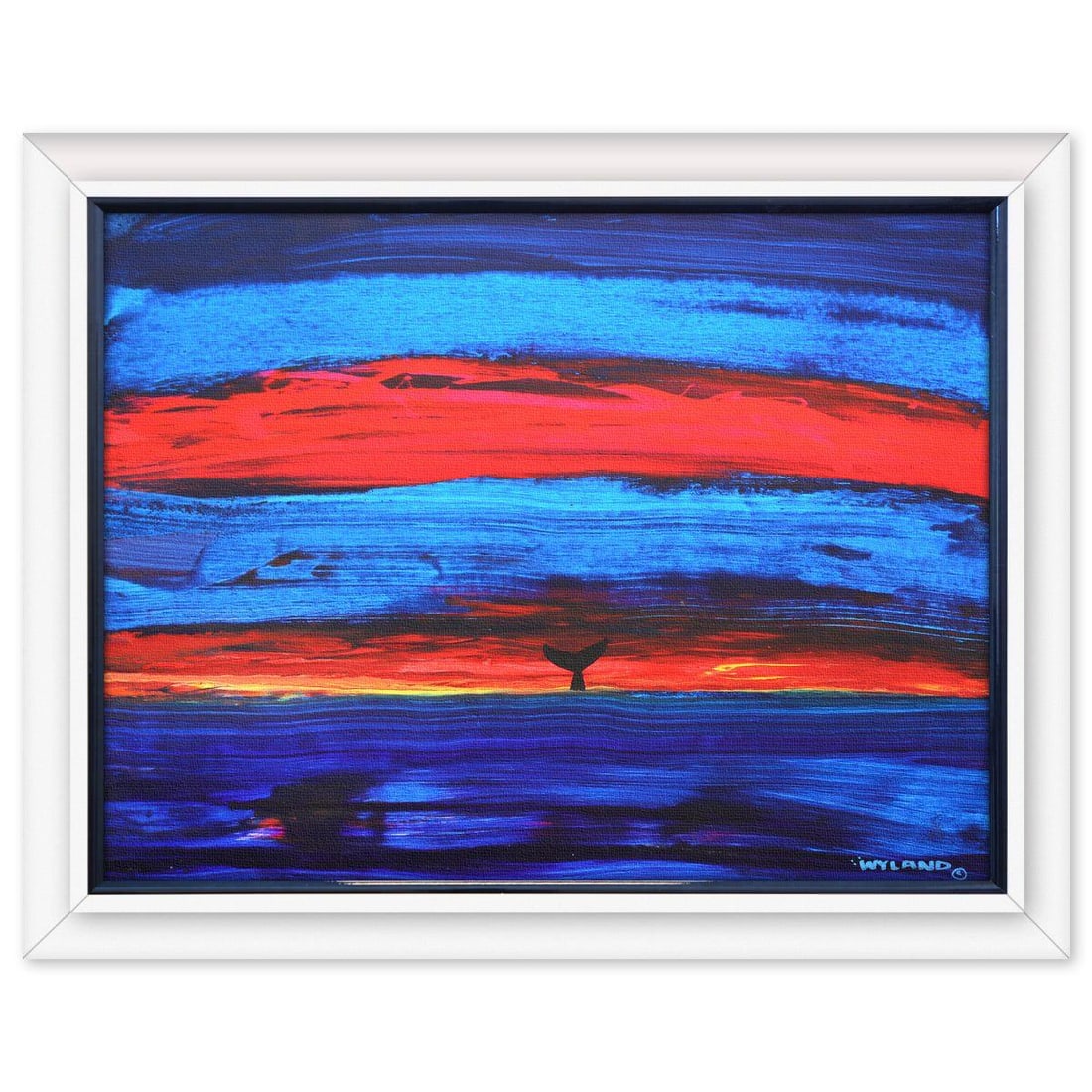 Wyland- Original Painting on Canvas "Abstract": Artist: Wyland. Medium: Original Painting on Canvas. Title: Abstract. Size: 36" x 48". Measures approx. 45" x 57" (framed). Signature: Hand signed by the artist. Certificate of Authenticity: Is includ