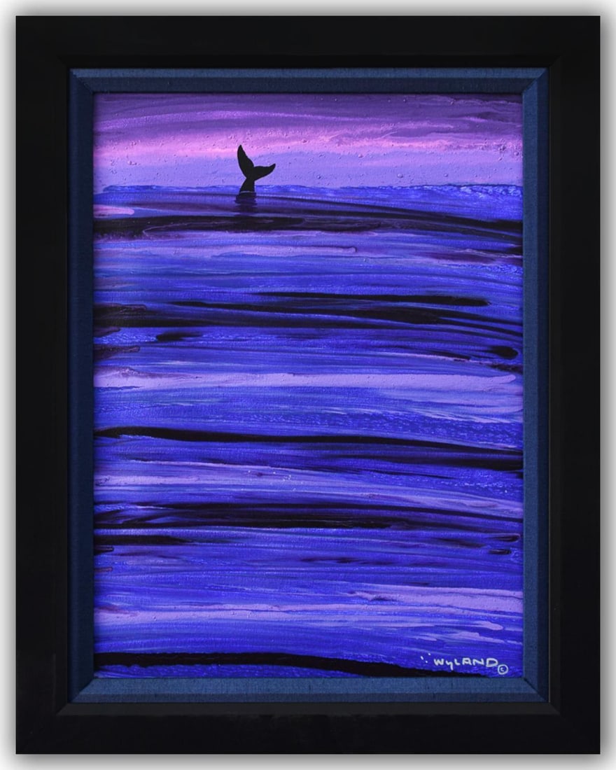 Wyland- Original Painting on Canvas "Ancient Swimmer": Artist: Wyland. Medium: Original Painting on Canvas. Title: Ancient Swimmer. Size: 22" x 16". Measures approx. 29" x 22" (framed). Signature: Hand Signed by the artist. Certificate of Authenticity: Is
