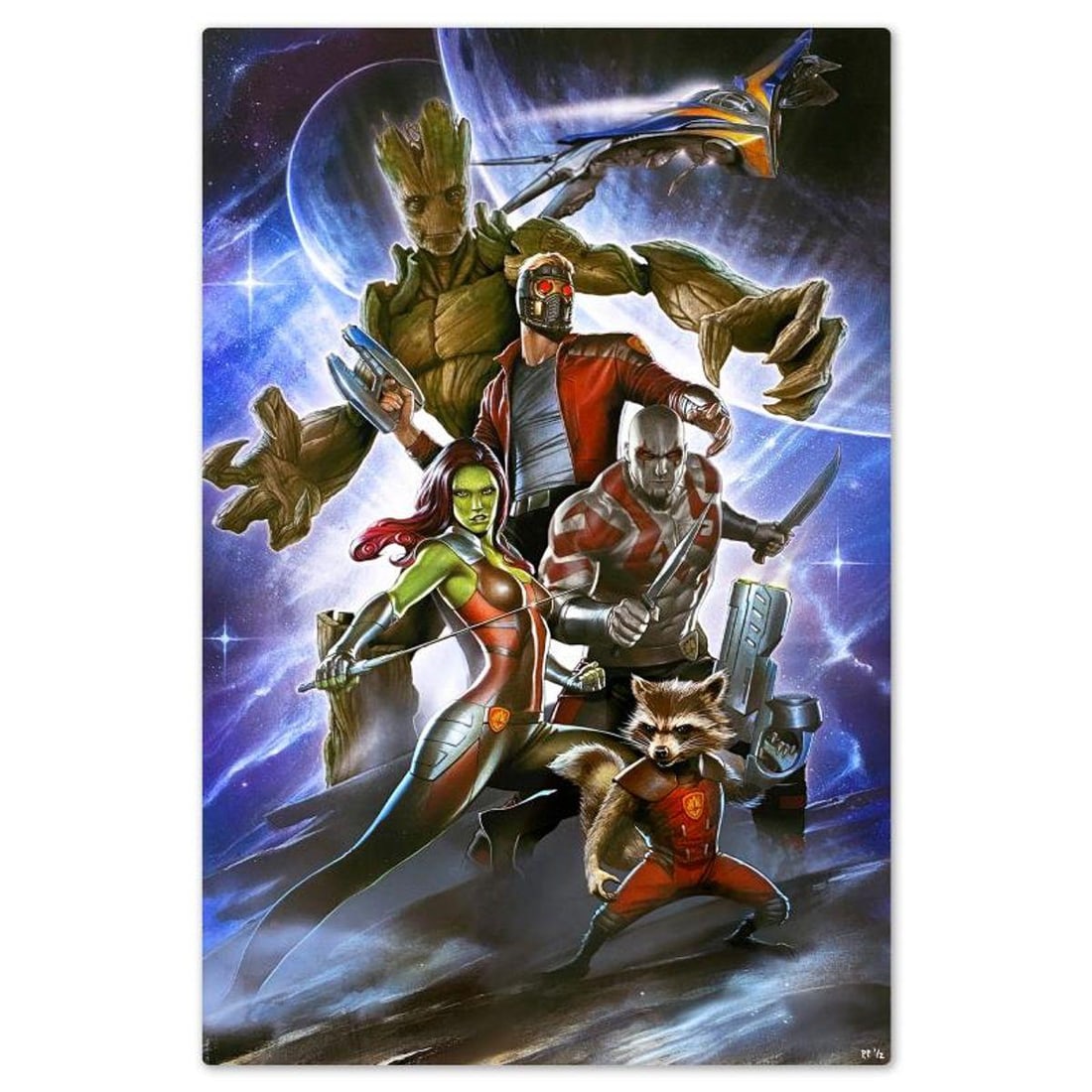 Marvel Comics & Adi Granov, "Guardians of the Galaxy: Castaways" Limited Edition on Aluminum, PP: Guardians of the Galaxy: Castaways is a limited edition giclee on aluminum from Marvel Comics and Adi Granov, PP numbered 1/2. This piece is not signed. Includes Letter of Authenticity. Measures appro