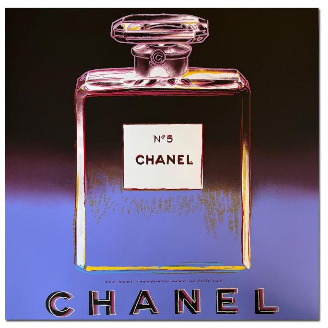 Andy Warhol "CHANEL" Limited Edition Silk Screen Print from Sunday B Morning.: CHANEL is a limited edition silk screen print on museum board from Sunday B Morning featuring the works of Andy Warhol. The piece is stamped in blue on the back with "Published by Sunday B. Morning" a