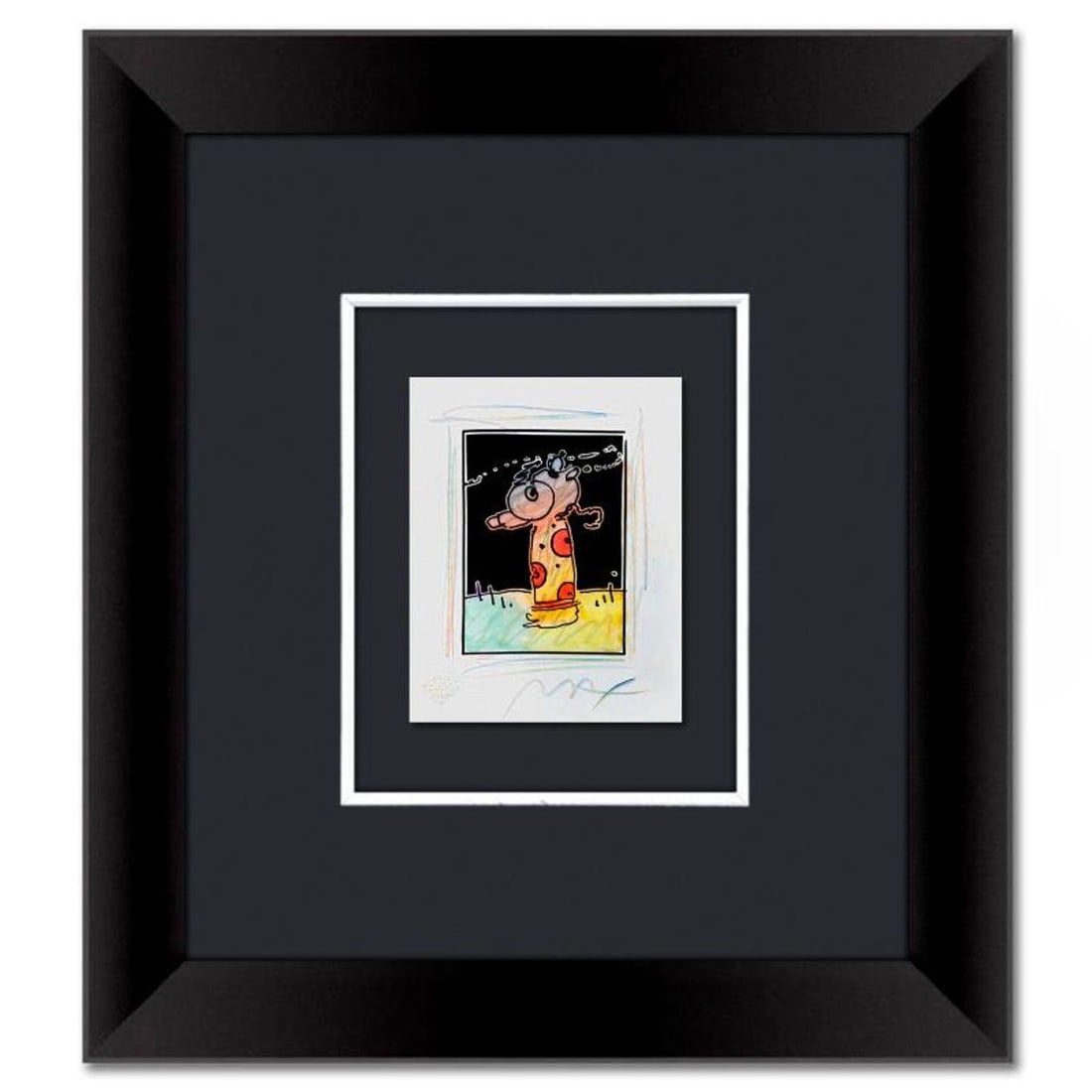 Peter Max, "Sage in the Wind" Framed One-of-a-Kind Mixed Media, Hand Signed with Registration Number (1 of 2)