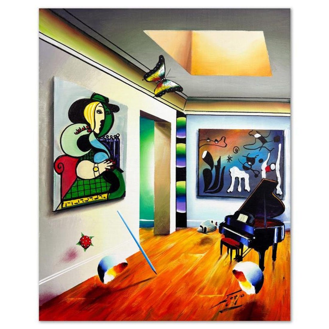 Ferjo, Hand Signed Original Painting on Canvas with Letter of Authenticity.: This is an original acrylic painting on stretched canvas by Ferjo, hand signed by the artist. Includes Letter of Authenticity. Measures approx. 30" x 24" (image).