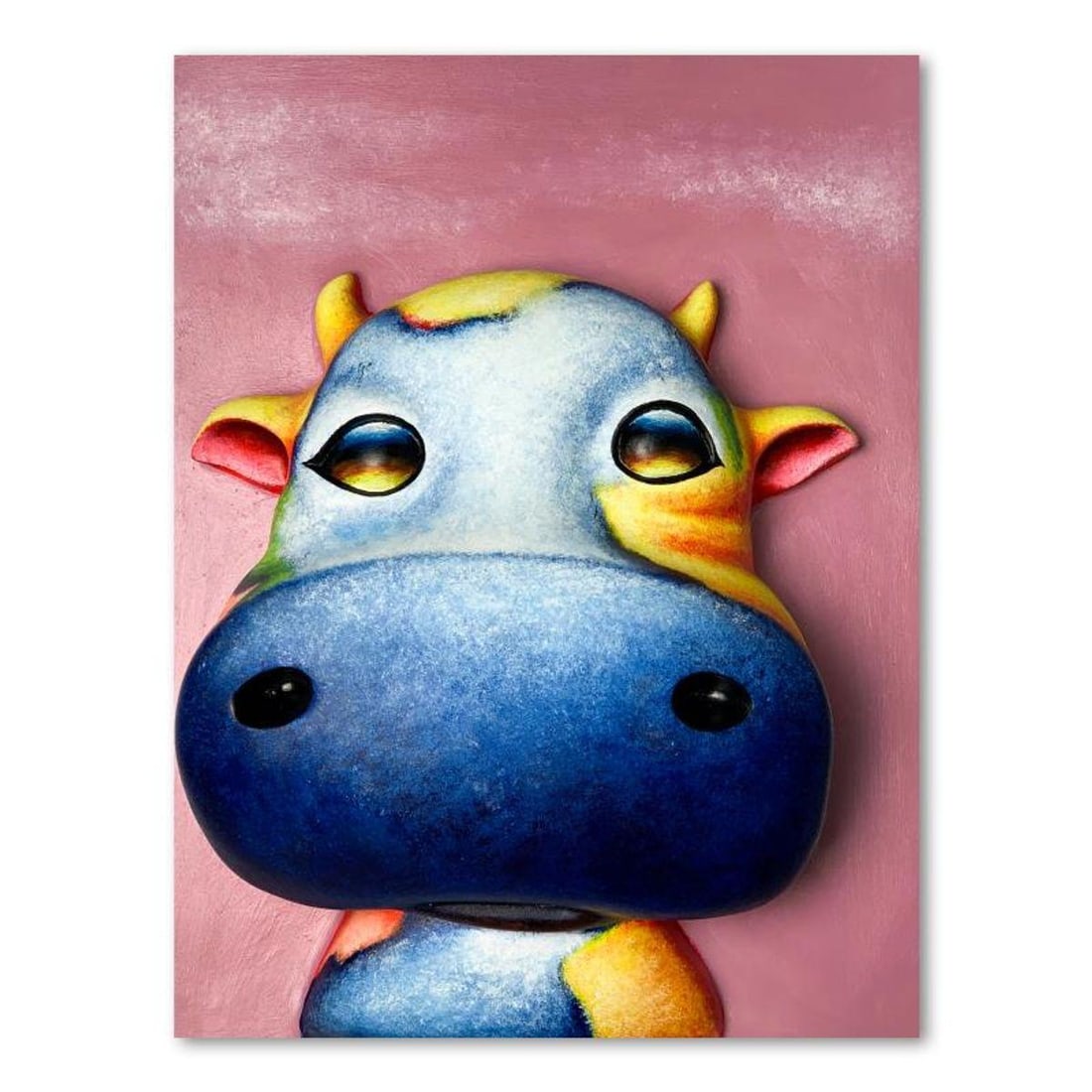 Wang, "Bruno " Hand Painted Limited Edition Bas Relief Sculpture, Numbered 2/99, Hand Signed and: Bruno is a hand painted limited edition, dimensional art, bas relief sculpture by Wang. This piece is numbered 2/99, is hand signed in verso, and comes with a letter of authenticity. Measures approxim