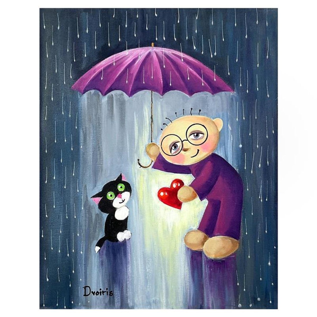 Yulia Dvoiris, Original Painting on Canvas, Hand Signed with Letter of Authenticity.: This is an original painting on canvas by Yulia Dvoiris, hand signed by the artist. Includes Letter of Authenticity. Measures approx. 20" x 16" (image).