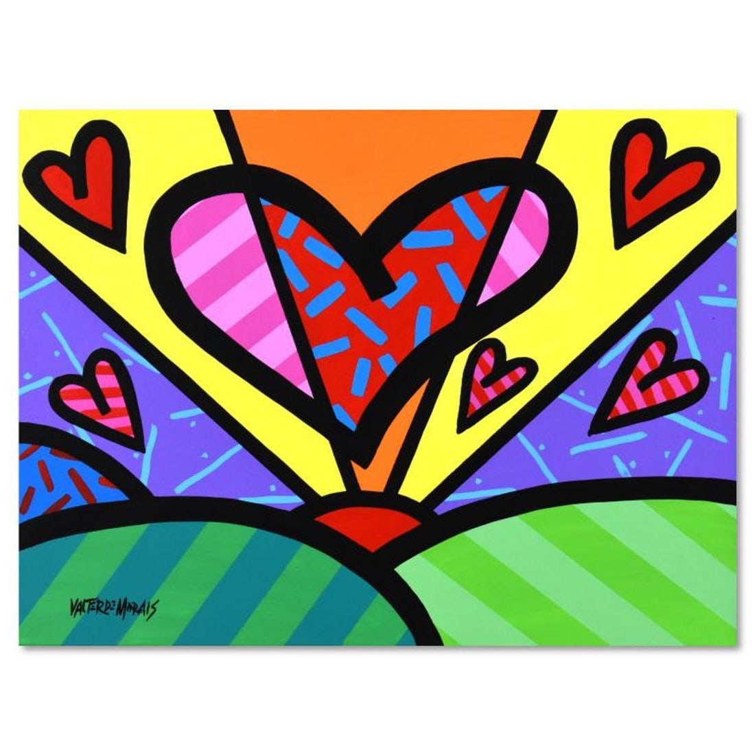 Valter Morais, Original Acrylic Painting on Canvas, Hand Signed with Letter of Authenticity.: This is an original acrylic painting on stretched canvas by Valter Morais, hand signed by the artist. Includes Letter of Authenticity. Measures approx. 24" x 18" (image).