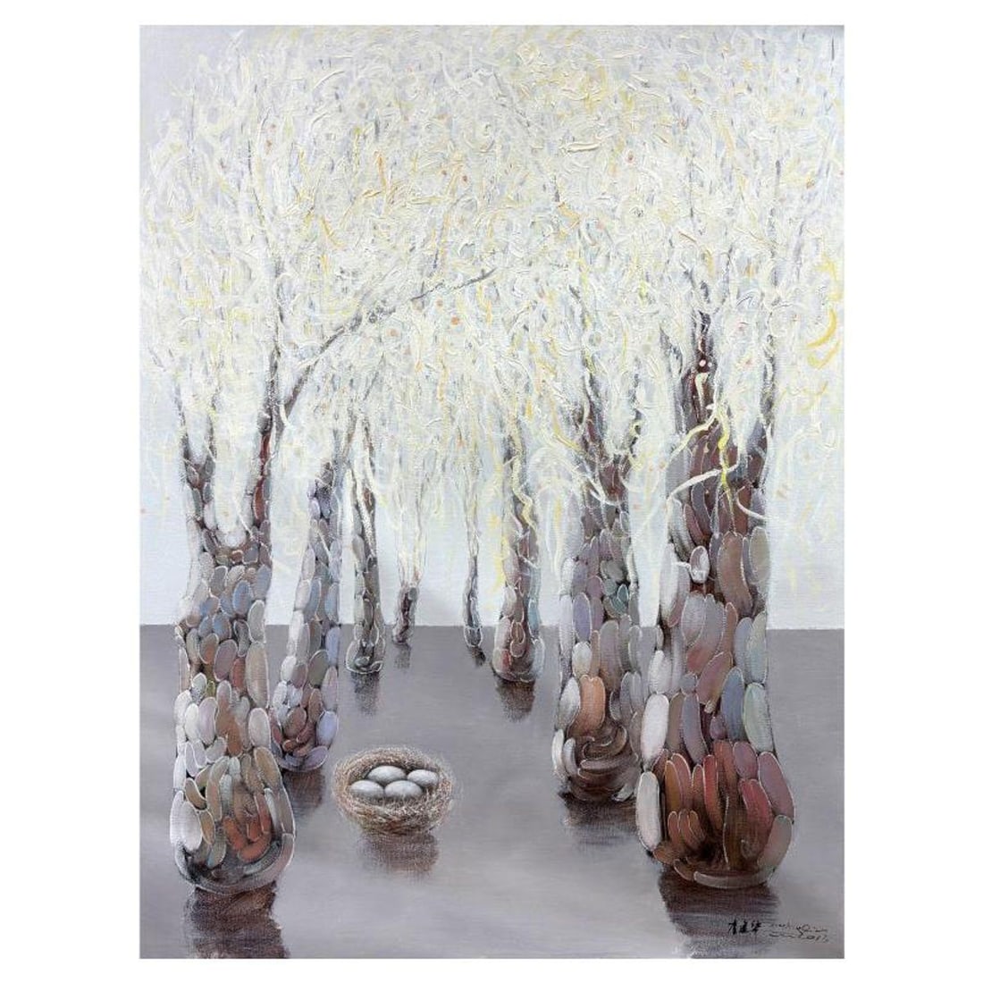 Li Jian Hua, Original Oil Painting on Canvas, Hand Signed with Letter of Authenticity.: This is an original oil painting on canvas by Li Jian Hua, hand signed by the artist. Includes Letter of Authenticity. Measures approx. 40" x 30" (image).
