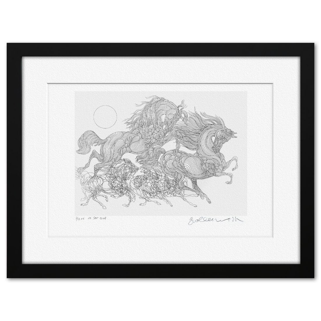 Guillaume Azoulay- Original Etching: Artist: Guillaume Azoulay. Medium: Original Etching. Size: 16" x 24". Measures approx. 25" x 32.5" (framed). Signature: Hand signed and numbered. Additional: 45863. Reference#: 10069.