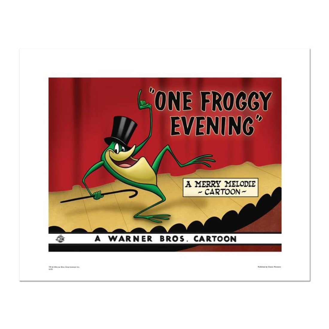 One Froggy Evening Numbered Limited Edition Giclee from Warner Bros. with Certificate of: One Froggy Evening is a limited edition giclee on paper from Warner Bros. featuring iconic Looney Tunes characters. It comes numbered, with hologram seal, and a Certificate of Authenticity! Measures a