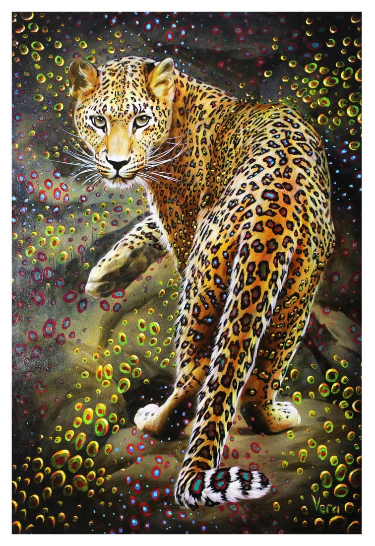 Vera V. Goncharenko- Original Giclee on Canvas "Looking For Food": Artist: Vera V. Goncharenko. Medium: Original Giclee on Canvas. Title: Looking For Food. Size: 36" x 24". Signature: Hand Signed and Numbered by the Artist. Certificate of Authenticity: From the publi